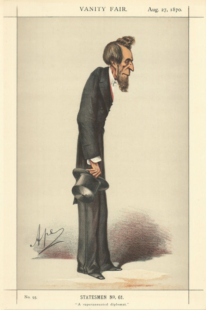 VANITY FAIR SPY CARTOON Sir Henry Bulwer 'A superannuated diplomat' 1870 print